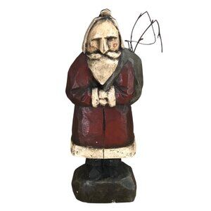 Vintage Fairfield Folk Art Belsnickel Santa Chalkware Christmas Primitive Coat